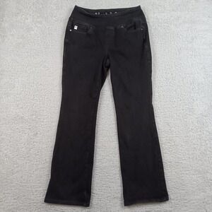 Belle by Kim Gravel Jeans Pull-on Bootcut Women 6P Black Stretch Denim